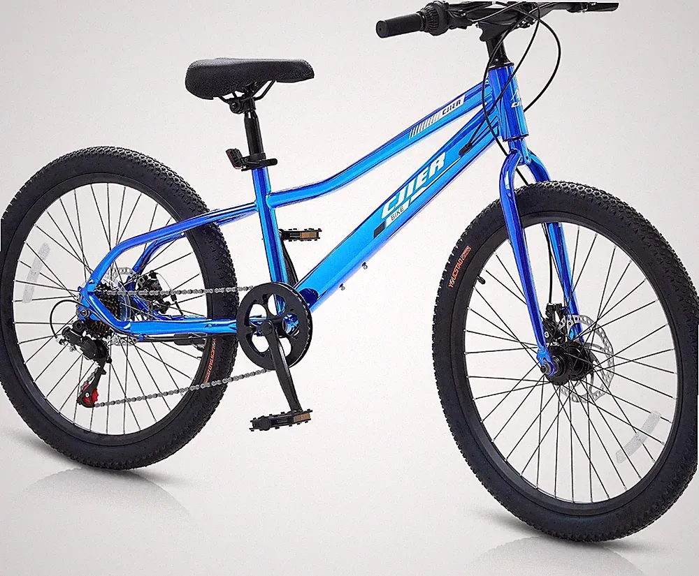 Kids Mountain Bike Boys Girls Age 6-14 7 Speed Bicycle 20 24 Inch Disc Brake